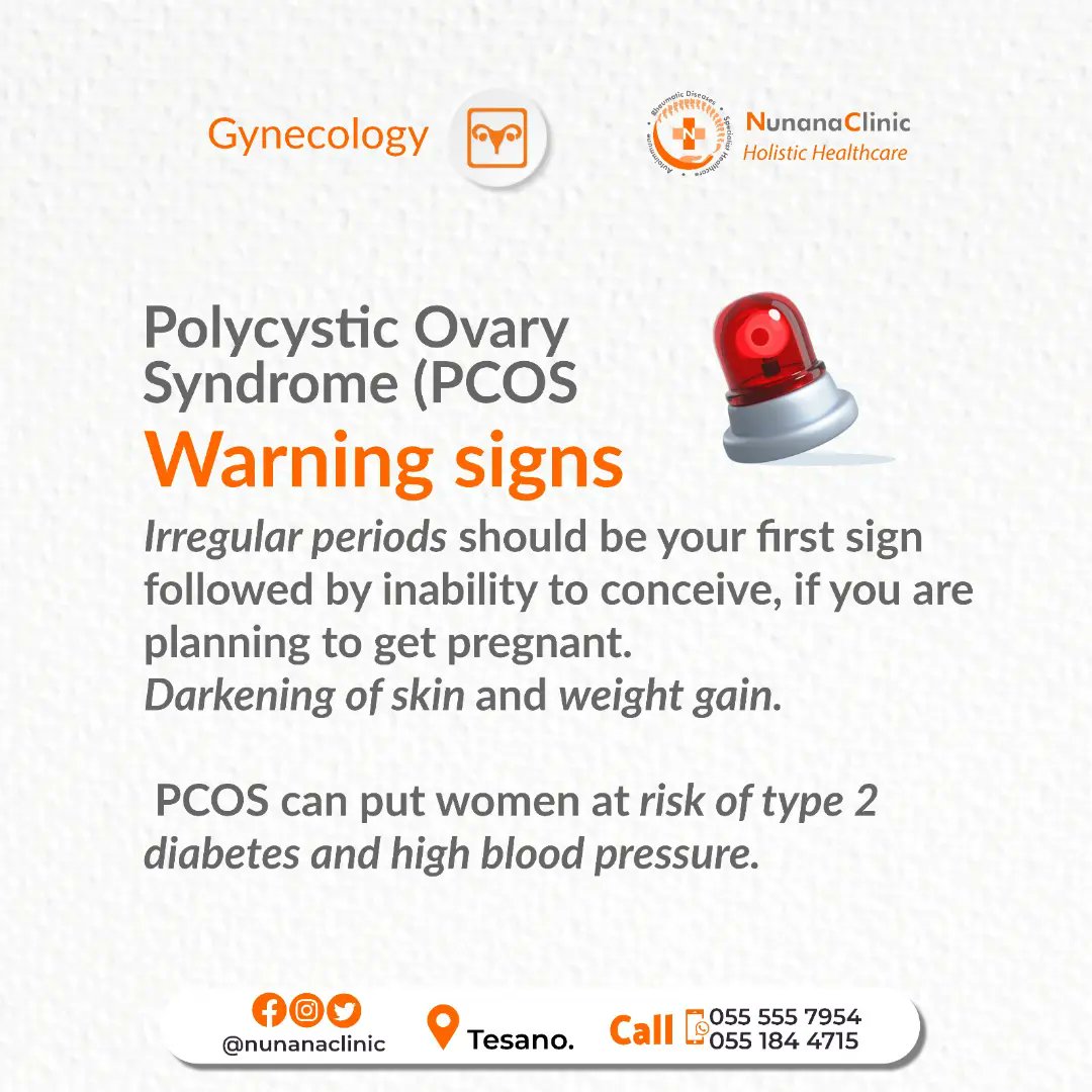 Nunana_Clinic's tweet image. Call 0551844715 to book an appointment with our gynaecologist for assistance.  #PCOSWarrior #nunanaclinic #nunanatip