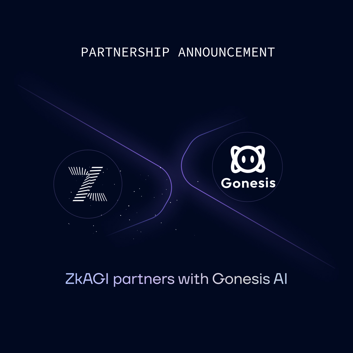 zk_agi's tweet photo. ZkAGI is thrilled to announce our latest partnership with @GonesisAI revolutionizing the AI landscape by building a decentralized AI agents network! 🤝

Their focus? Creating more secure, transparent, and transferable AI using NFTs and DePIN.

🔑 Key Highlights:

1️⃣ AI721 Protocol: Gonesis AI extends AI capabilities for ERC721. Imagine turning your NFT into a real AI companion you can chat with daily!

2️⃣ NFT-Based AI Chat App: Get ready for an innovative chat experience! 
Gonesis will release an NFT-based AI chat app with a Talk-to-Earn feature. Interact with AI agents, solve real-world problems, and earn tokens!

More details: https://t.co/OdvzzYreRa

#Partnership #DePIN #DeAI