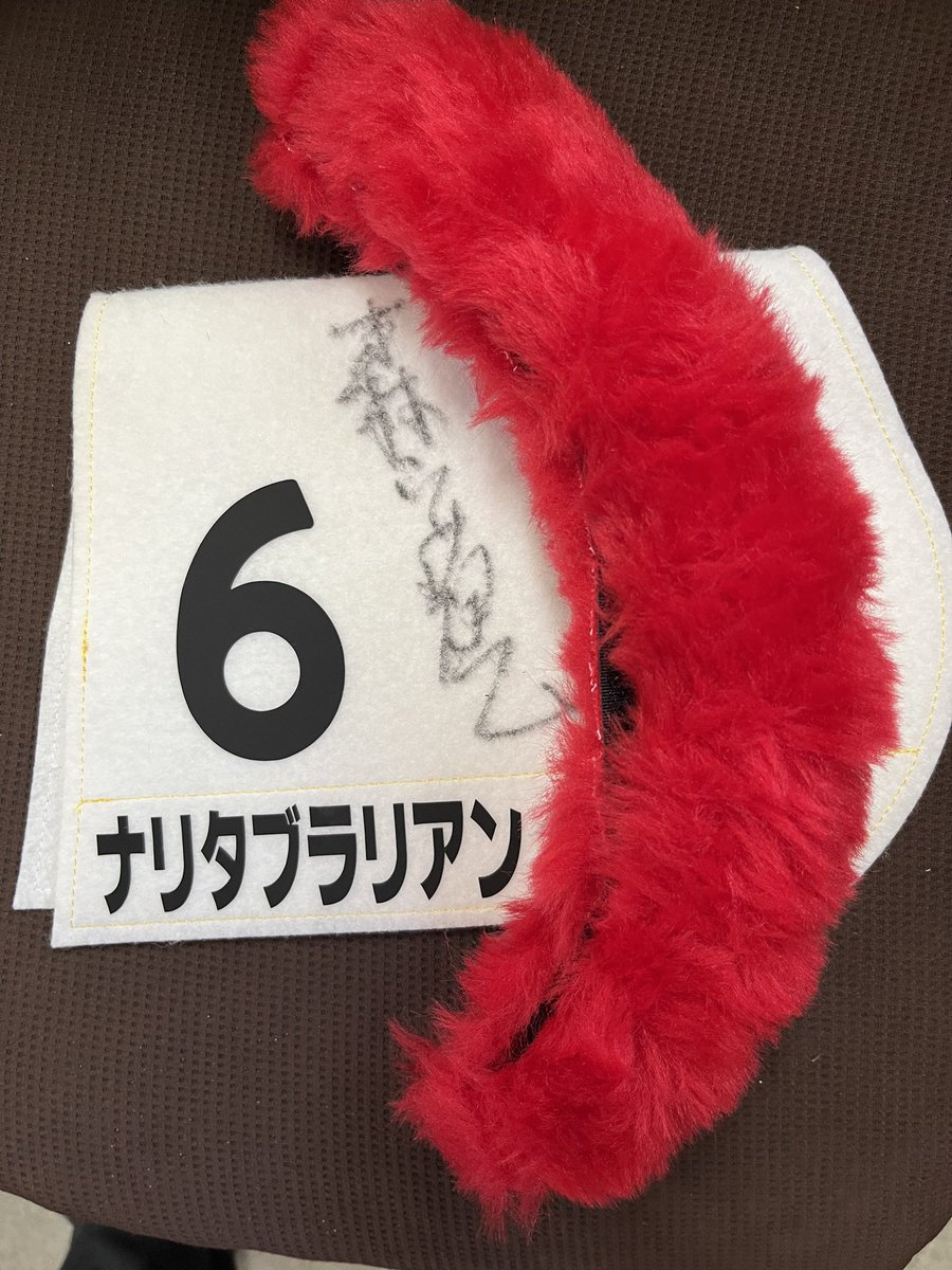 kato_kazuhiro_'s tweet photo. 先程の森安輝正の投稿は見ていただけたでしょうか？
そんな現在加藤和宏厩舎のスタッフの一員の森安輝正よりご提供いただきました

なんと、ナリタブラリアンで使っていたシャドーロールをフォローと引用かコメント頂いた中から一名様にプレゼントします
画像はインスタでプレゼントした物と同じ画像ですが、複数ご提供いただいたのでXでもプレゼントします
ミニゼッケンとセットでプレゼントします🎁
たくさんの��応募お待ちしております