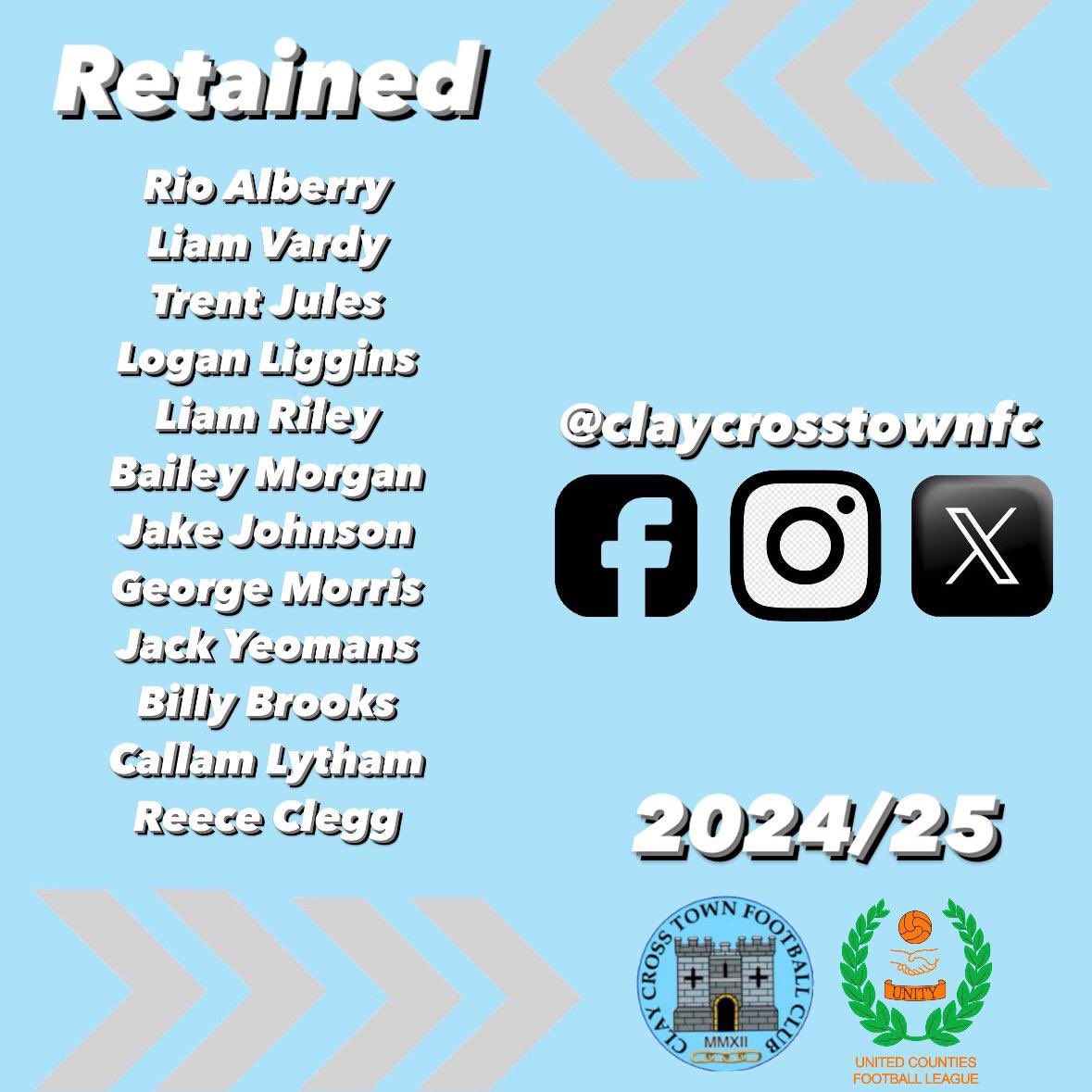 Earlier than expected but the boys deserve this after there efforts from last season ❤️

Here’s our retained list 🕺✍️

#claycoss