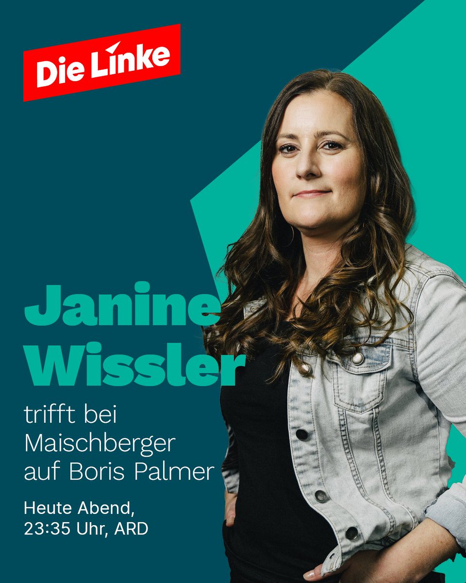Schaltet heute Abend ein, wenn <a href="/Janine_Wissler/">Janine Wissler</a> bei #Maischberger auf Boris Palmer trifft! 📺23:35 Uhr, ARD