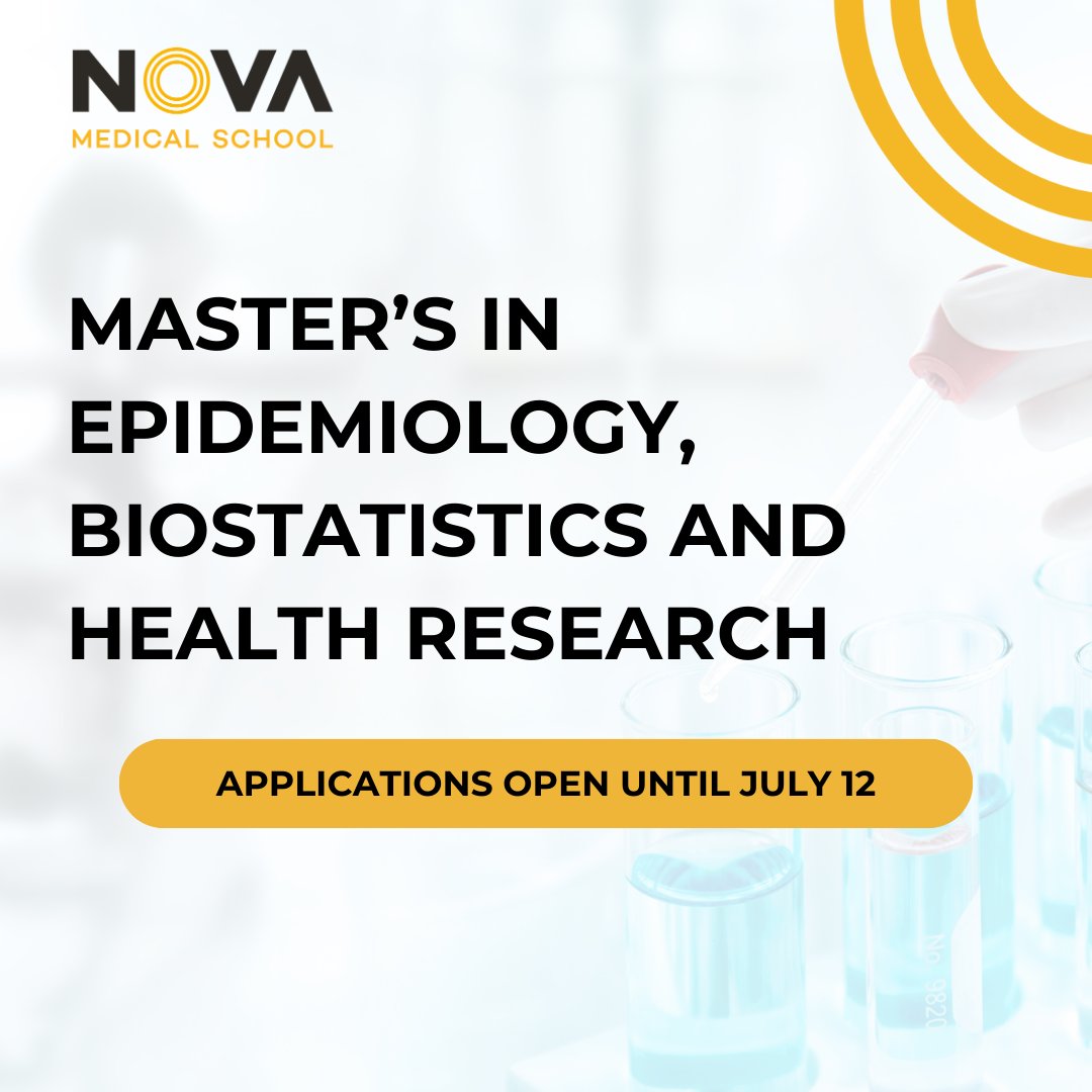 nova_medschool's tweet photo. 🎓 Take the next step in your academic and professional career.
 
➡ Learn more about the Master's Degree in Epidemiology, Biostatistics and Health Research (EpiBIS) and sign up here: https://t.co/vLGncs8uT9 https://t.co/5wHpLfaisD