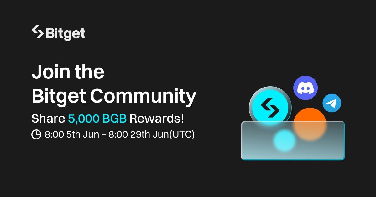 Endustic's tweet image. Bitget is hosting community events with rewards: New users can join the 10,000 BWB Mega Reward by signing up, joining Telegram/Discord, and trading $100 USDT by June 15. messaging with #BitgetConnect and your UID, and sharing a Bitget announcement in 3 crypto groups.