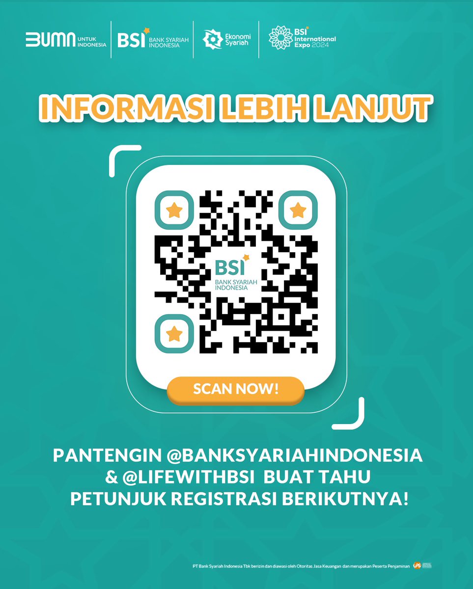 bankbsi_id's tweet photo. Segera tandain kalender kalian untuk ke BSI International Expo!

📆: 20-23 Juni 2024
📍: Jakarta Convention Center

#ConnectNow #BSIInternationalExpo #LifeWithBSI #BankSyariahIndonesia https://t.co/Q03wpYEuN4
