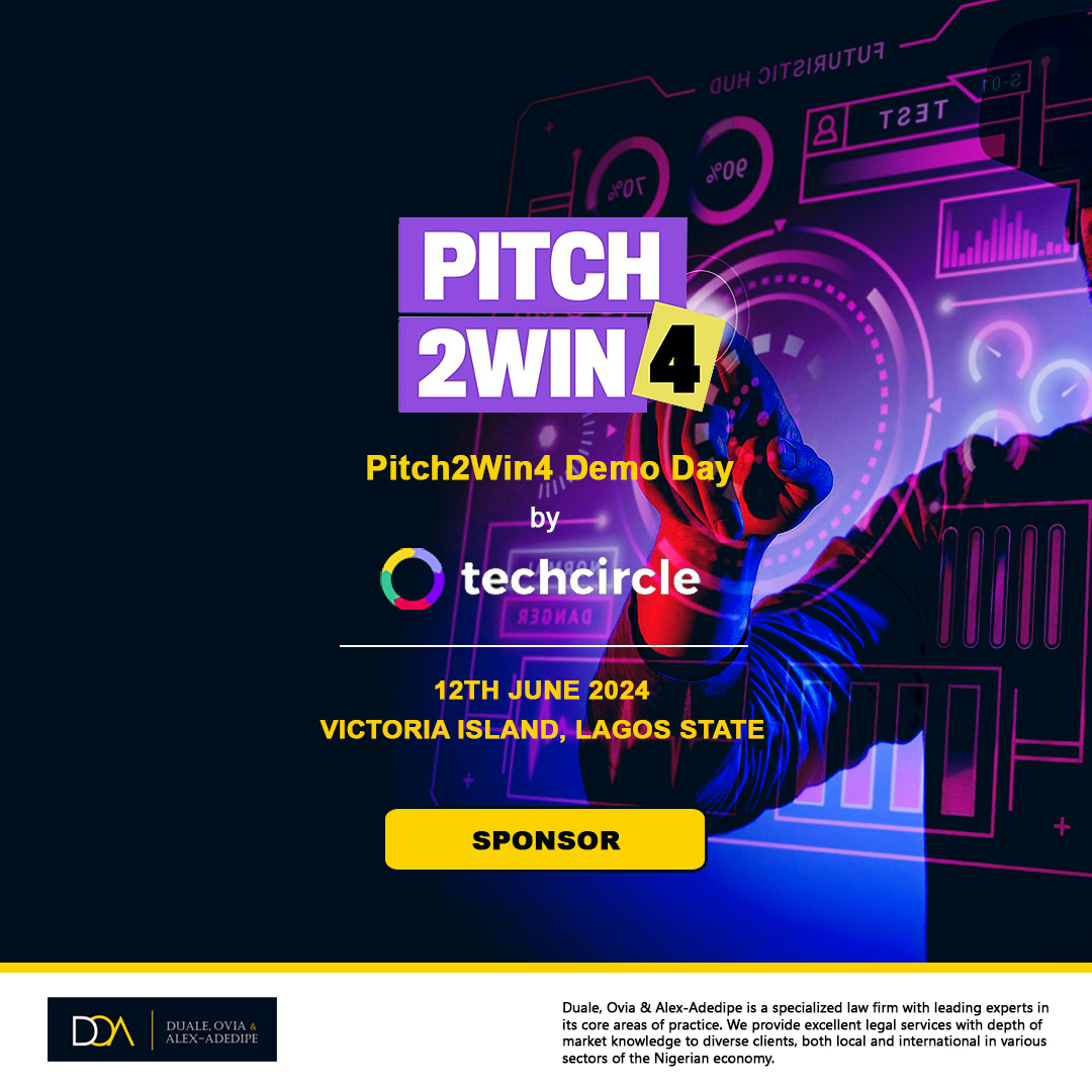 doa_law's tweet photo. Duale, Ovia & Alex-Adedipe is proud to sponsor Pitch2Win 4 by @TechCircle123!
This event empowers Nigerian tech startups to showcase their innovative solutions and compete for a $10,000 Equity-free Prize.
#Pitch2Win4 #TechCircle #DOALaw #StartupEvent #TechStartups #Nigeria https://t.co/o87nXoFmSo