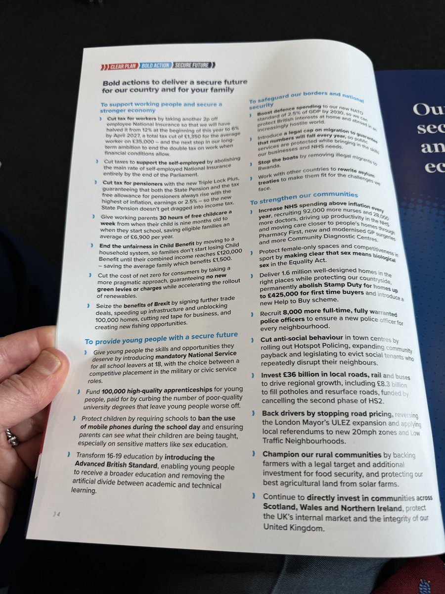 Summary of Tory manifesto, published just now