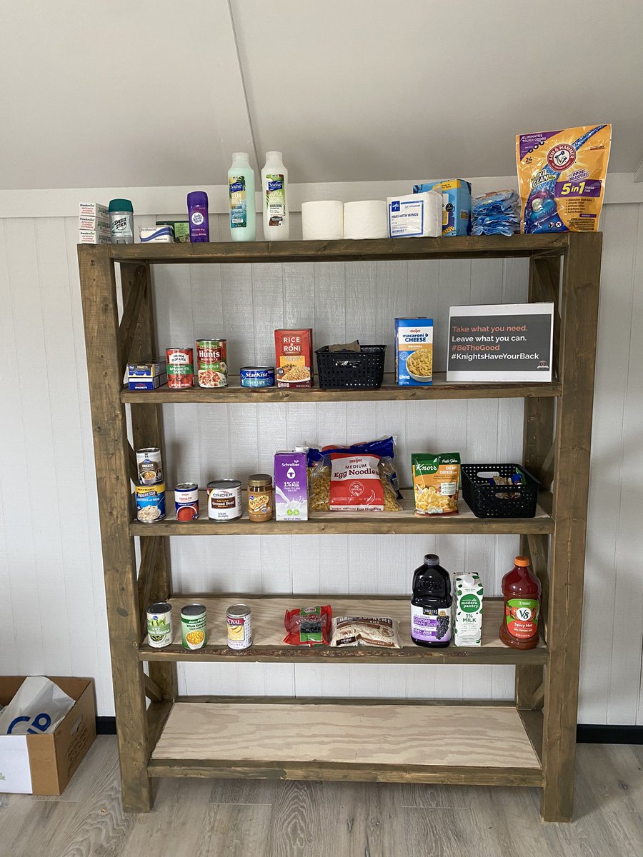 HaveKnights's tweet photo. #TheArmory has been restocked! ##TheArmory is open to any #OtsegoKnight resident in need. Located on campus near the greenhouse. open 24/7, no questions asked. Spread the word! #ItTakesAVillage #BeTheGood #MrsVolllmar https://t.co/TuheJ1AiZ1