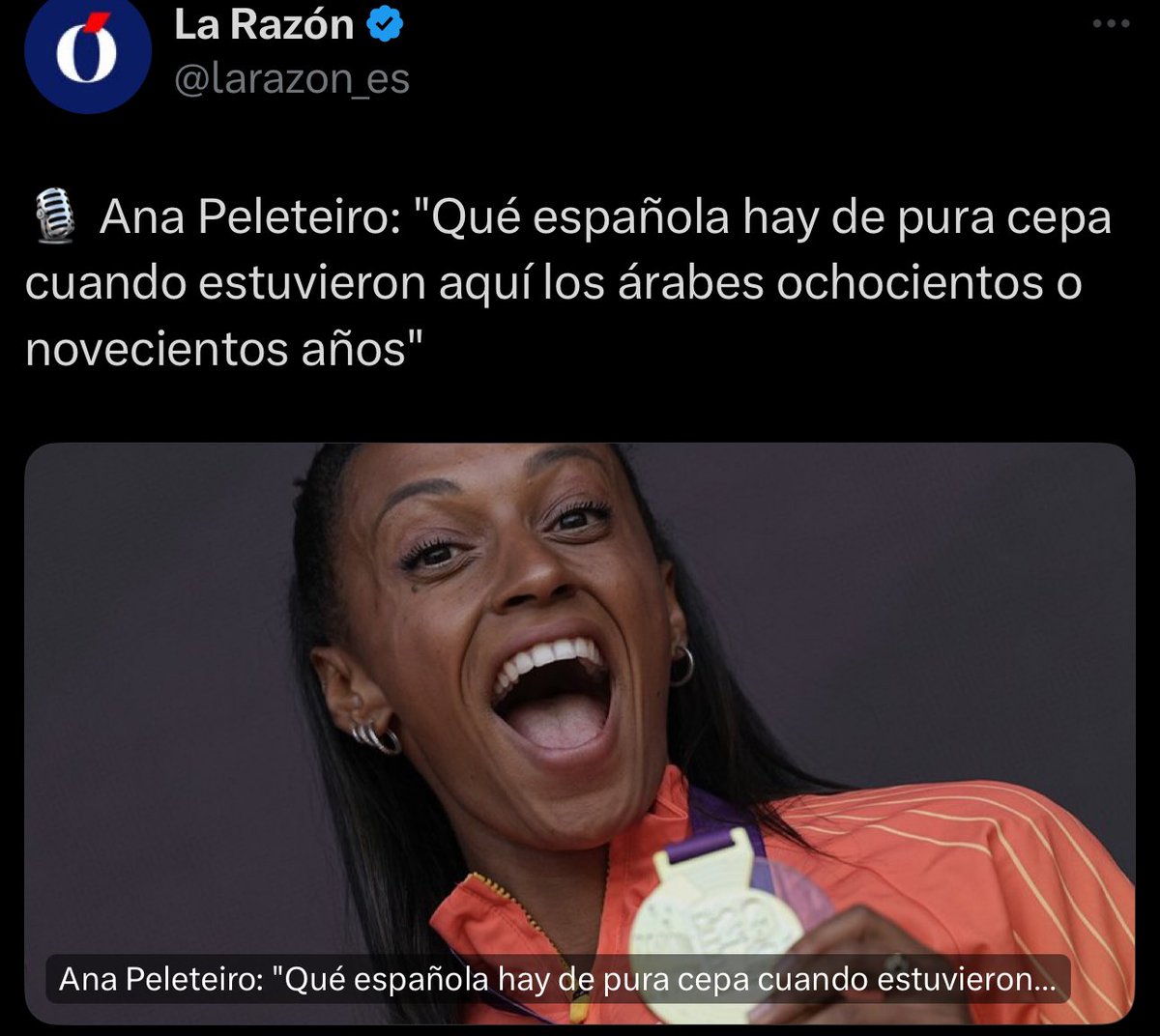 Lo que deberías hacer, Ana Peleteiro,  antes de hablar de los orígenes de los demás, es encontrar los tuyos. 
Quienes eran tus padres y por qué decidieron no hacerse cargo de ti

¡Es que eres muy cansina!
Dedícate al deporte que se te da bien y déjate de historias