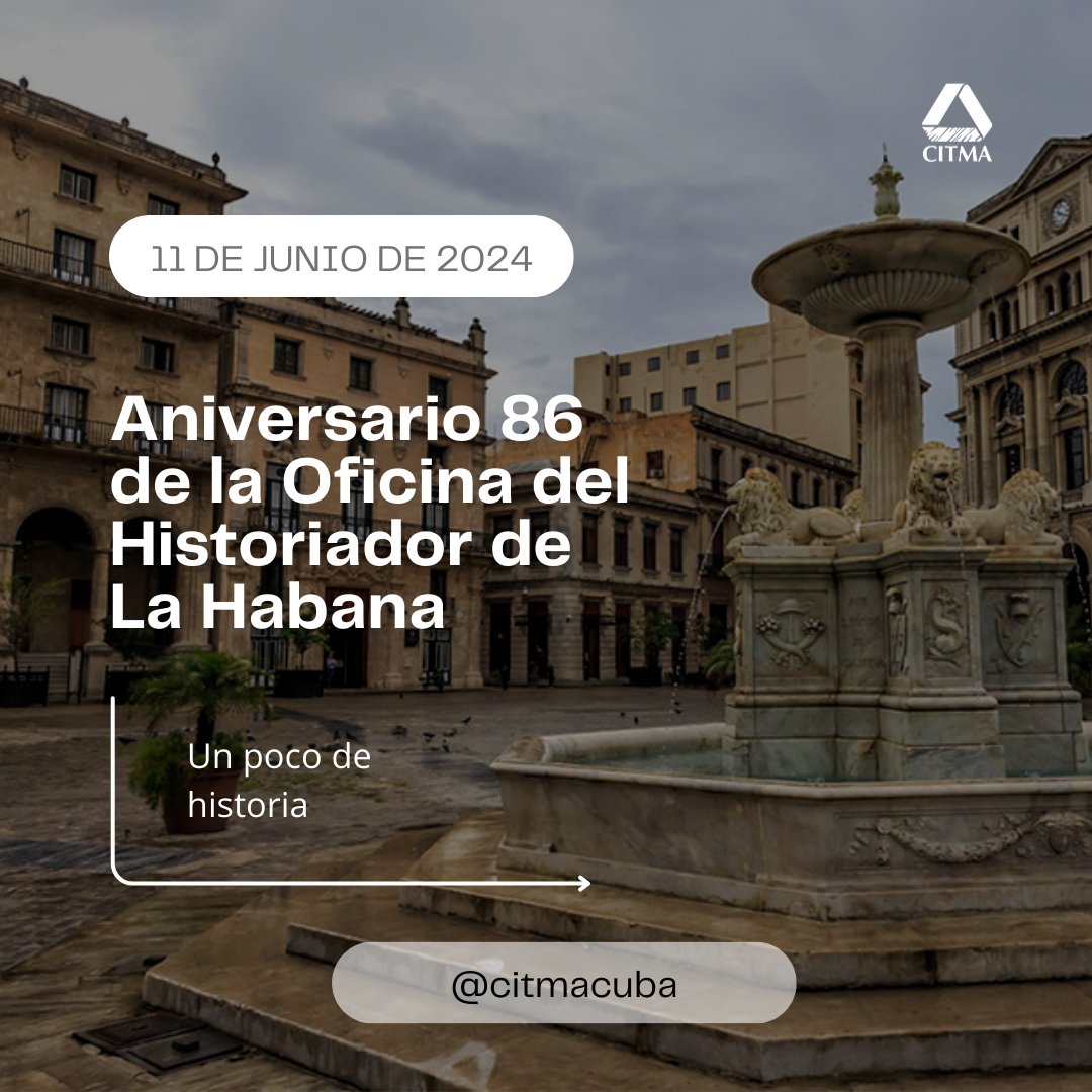 11 de junio-Aniversario 86 de la Oficina del Historiador de la Ciudad de La Habana desde donde Emilio Roig de Leuchsenring (1889-1964) y Eusebio Leal (1942-2020) desarrollaron una incansable labor por salvar y rehabilitar espacios de La Habana, esencia que permanece viva hoy