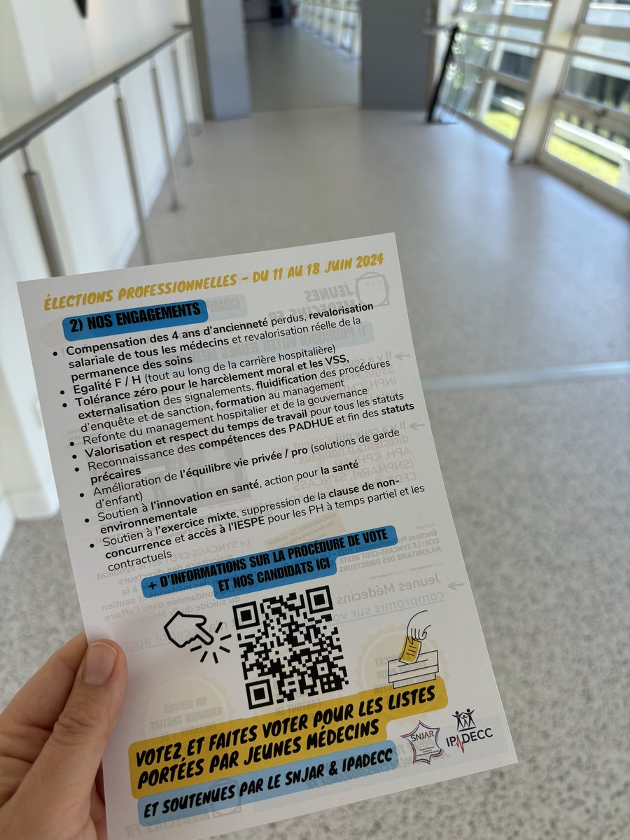 C’est parti : les votes sont ouverts ! #électionsprofessionnelles #médecinshospitaliers 

🗳️ …ersonnels-medicaux-2024.sante.gouv.fr/portail/authen… 

Si vous rencontrez un pb pour voter faires le nous savoir ! L’assistance téléphonique du ministère est aussi joignable au 05 67 31 53 03 !