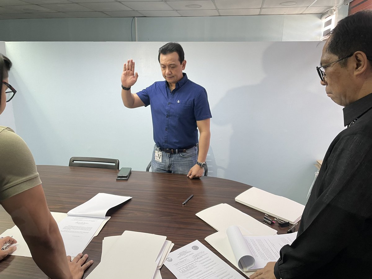 Just in: Former Senator Antonio Trillanes files a cyber libel complaint against three vlogger-influencers in the NBI Cybercrime Division.