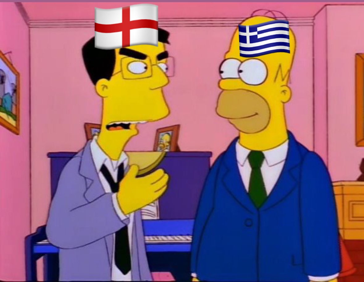 EflSimpsons's tweet image. England: “You’ve won the Euros? You??”

Greece: “Sure. You’ve never won one?”