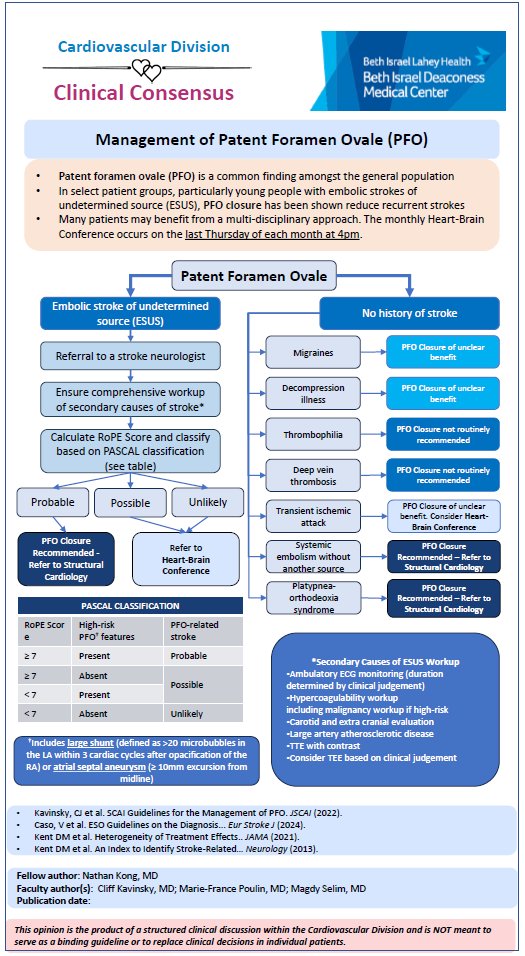 Eli Gelfand, MD, FACC (@the_gelf) on Twitter photo A clinical consensus statement on PFO management from the BIDMC Cardiovascular Division, put together by <a href="/nkong_med/">Nathan Kong, MD</a>, mentored by <a href="/MarieF_Poulin/">Marie-France Poulin, MD</a> <a href="/SHDcathman/">clifford jay kavinsky</a> and Dr. Magdy Selim at our innovative Clinical Consensus Conference. <a href="/BidmcCvi/">BIDMC CVI</a>
<a href="/BIDMCVFellows/">BIDMC CV Fellowship</a> A clinical consensus statement on PFO management from the BIDMC Cardiovascular Division, put together by <a href="/nkong_med/">Nathan Kong, MD</a>, mentored by <a href="/MarieF_Poulin/">Marie-France Poulin, MD</a> <a href="/SHDcathman/">clifford jay kavinsky</a> and Dr. Magdy Selim at our innovative Clinical Consensus Conference. <a href="/BidmcCvi/">BIDMC CVI</a>
<a href="/BIDMCVFellows/">BIDMC CV Fellowship</a>