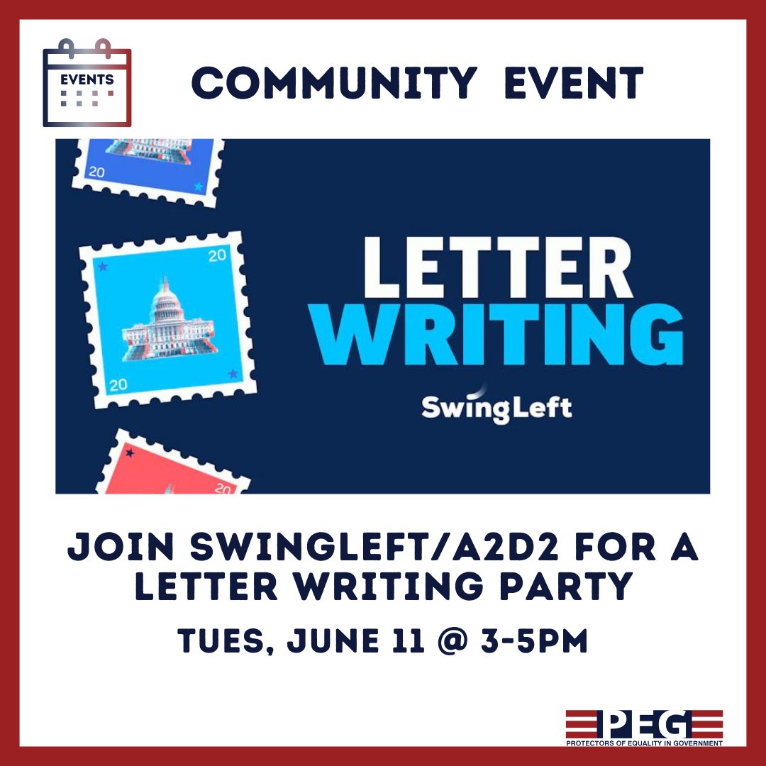 Swing Left/Ann Arbor inDivisible for Democracy (A2D2) hosts a letter-writing party. To be sent as letters to MI residents likely Dems but are not consistent. Everything provided, just bring yourself! Register bit.ly/4eivKdX  3–5pm. #swingleft #a2d2 #equalityingov