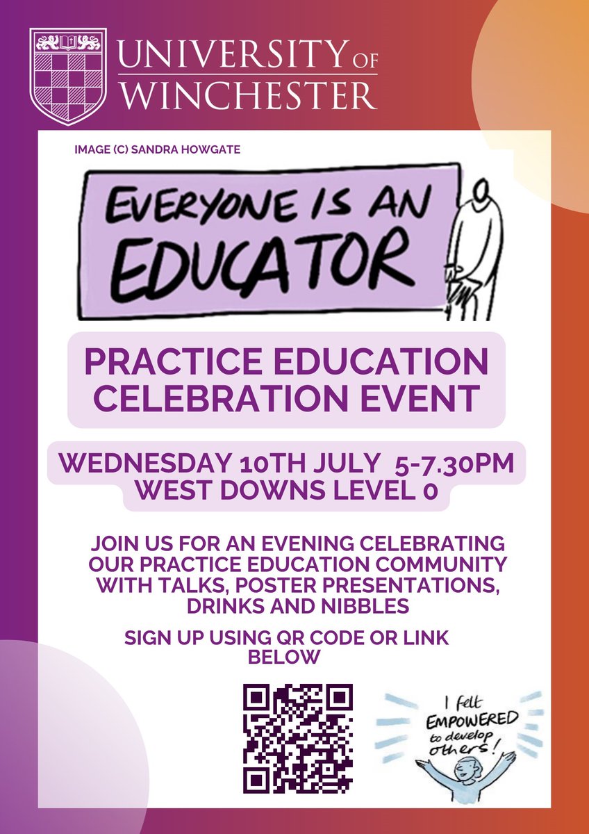 'Everyone is an Educator' is the theme of this year's Practice Education Celebration Event

Come and join us for an evening to hear from past graduates and current students of our PG Cert in Practice Education, innovations in practice learning, good practice, networking &amp; more!