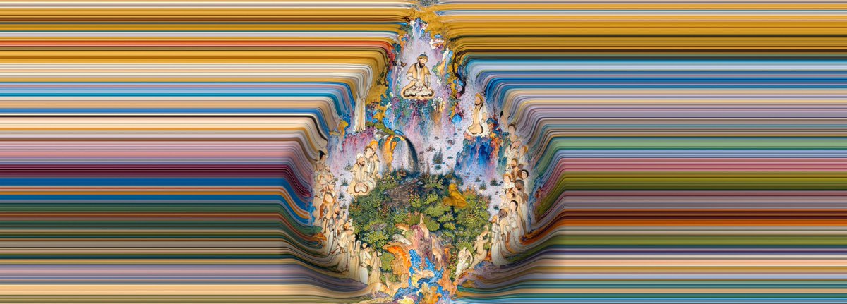 Check out this stunning artwork by Arash Nazari, blending rich Middle Eastern history with modern flair. See it at The Farjam Foundation, DIFC.#Art #TheFarjamFoundation #ArashNazari