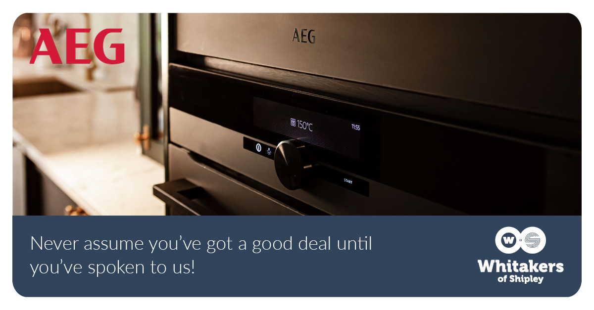 WhitakersOS's tweet image. Think you've got a good deal on your next #CookingAppliance? Think again!

Whitakers specialises in @aeg_gb cooking appliances!

Call us today on 01274 584709 to request a quote for your chosen appliance.

#Cooker #Oven #AEG #AEGCooker #Kitchen #KitchenAppliance