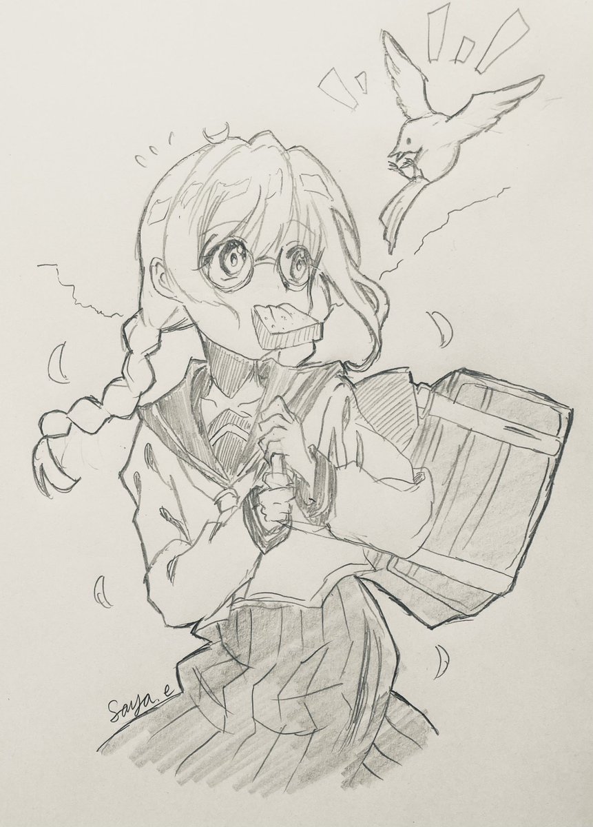 【創作】魔女の薬局
主人公女子高生魔女の忙しない通学姿
「目立たないように眼鏡かけて、魔法で髪を三つ編みに。よし、薬局の結界は戸締りOK、え?!もうこんな時間!?行ってきます!!」
#初夏の創作クラスタフォロー祭り 
#初夏の創作クラスターフォロー祭り 
#オリジナル 
#創作 