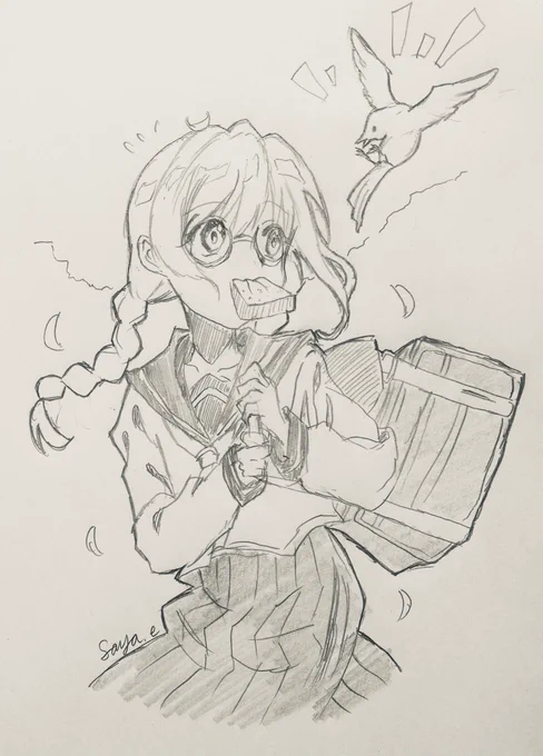 【創作】魔女の薬局
主人公女子高生魔女の忙しない通学姿
「目立たないように眼鏡かけて、魔法で髪を三つ編みに。よし、薬局の結界は戸締りOK、え?!もうこんな時間!?行ってきます!!」
#初夏の創作クラスタフォロー祭り 
#初夏の創作クラスターフォロー祭り 
#オリジナル 
#創作 