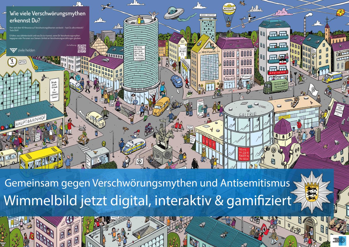 Gegen Verschwörungsmythen und Anitsemitismus ⚠️

Beim 29. Deutschen Präventionstag in Cottbus haben unsere Kollegen gemeinsam mit ProPK ein neues, gemeinsam entwickeltes Präventionsformat vorgestellt.

Hier gehts zum Plakat ▶️ t1p.de/3zvz2

Euer #LKABW