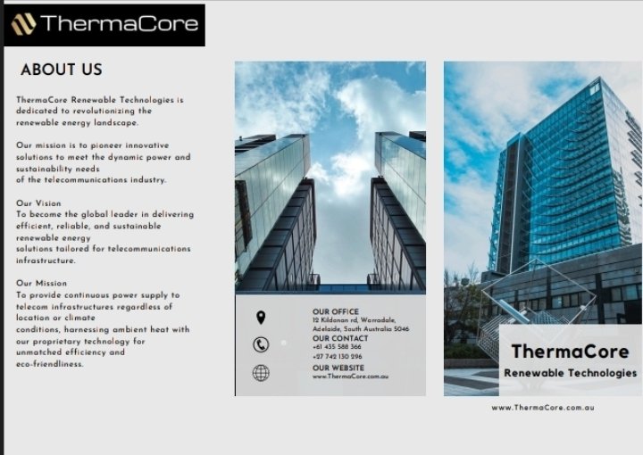 REHOStech's tweet image. ThermaCore Renewable Technologies - Ambient heat powering our future

Cost-effective baseload renewable dispatchable power generation.

thermacore.com.au

#renewables #cleantech #innovative #BreakingNews‌ #energy #TechRevolution #technologies