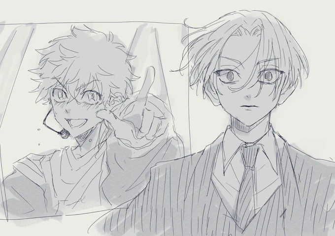 仕事嫌すぎて休憩中に描いた雑落書きを置いて仕事に戻る
いつか漫画にしたい首領×㌦…………マイ武 