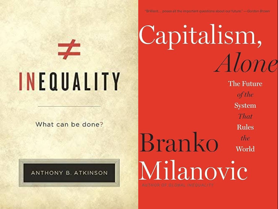 BevansAdvocate's tweet image. 10 Great Book Econ Book Pairings (2)
1) Inequality- Tony Atkinson; &amp;amp;
Capitalism, Alone- @BrankoMilan
Terrific works focusing on inequality from national (Atkinson) and global (Milanovic) perspectives. Impossible to properly understand each in isolation, great together.