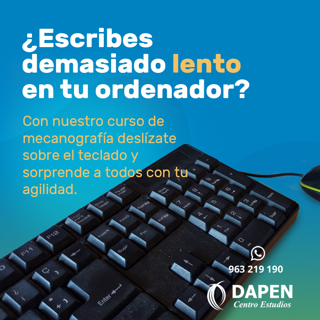 DAPENFORMACION's tweet photo. ¡Prepárate para teclear como un rayo con nuestro curso de mecanografía! 🚀

¿Estás cansado de escribir a velocidad de caracol? ¡Es hora de ponerle turbo a tus dedos y hacerlos volar sobre el teclado!
#cursodemecanografia #valencia https://t.co/NEe6YgBGLX