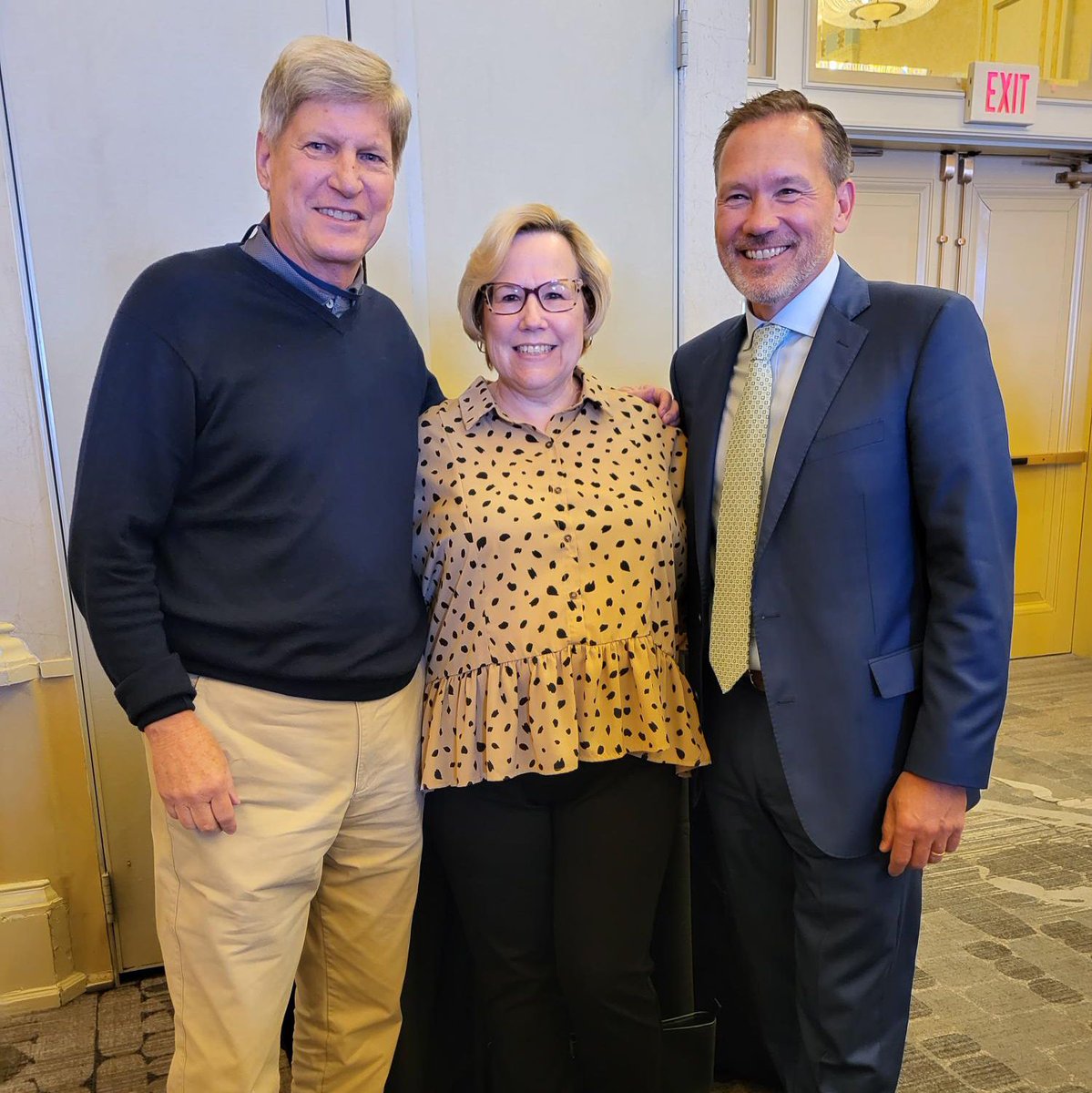 ASTMIntl's tweet photo. Three great leaders in one fantastic photo! Former ASTM presidents Jim Thomas (left) and Kathie Morgan (middle) with ASTM's new president Andy Kireta (right). At Committee Week in Philadelphia. #ASTM #CommitteeWeek #leadership #ASTMproud https://t.co/ZrUocjs6nx