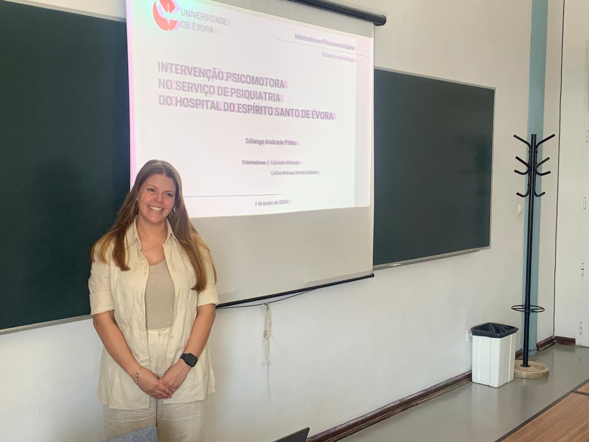 🎓 Mestrado em Psicomotricidade🎓

🧠Solange Andrade Pinto

🎯Dissertação: “Intervenção Psicomotora no Serviço de Psiquiatria do Hospital Espírito Santo de Évora"

🤓Júri:
- Presidente: Graça Santos
- Arguente: Ana Rodrigues Morais
- Orientadora: Gabriela Holgersson