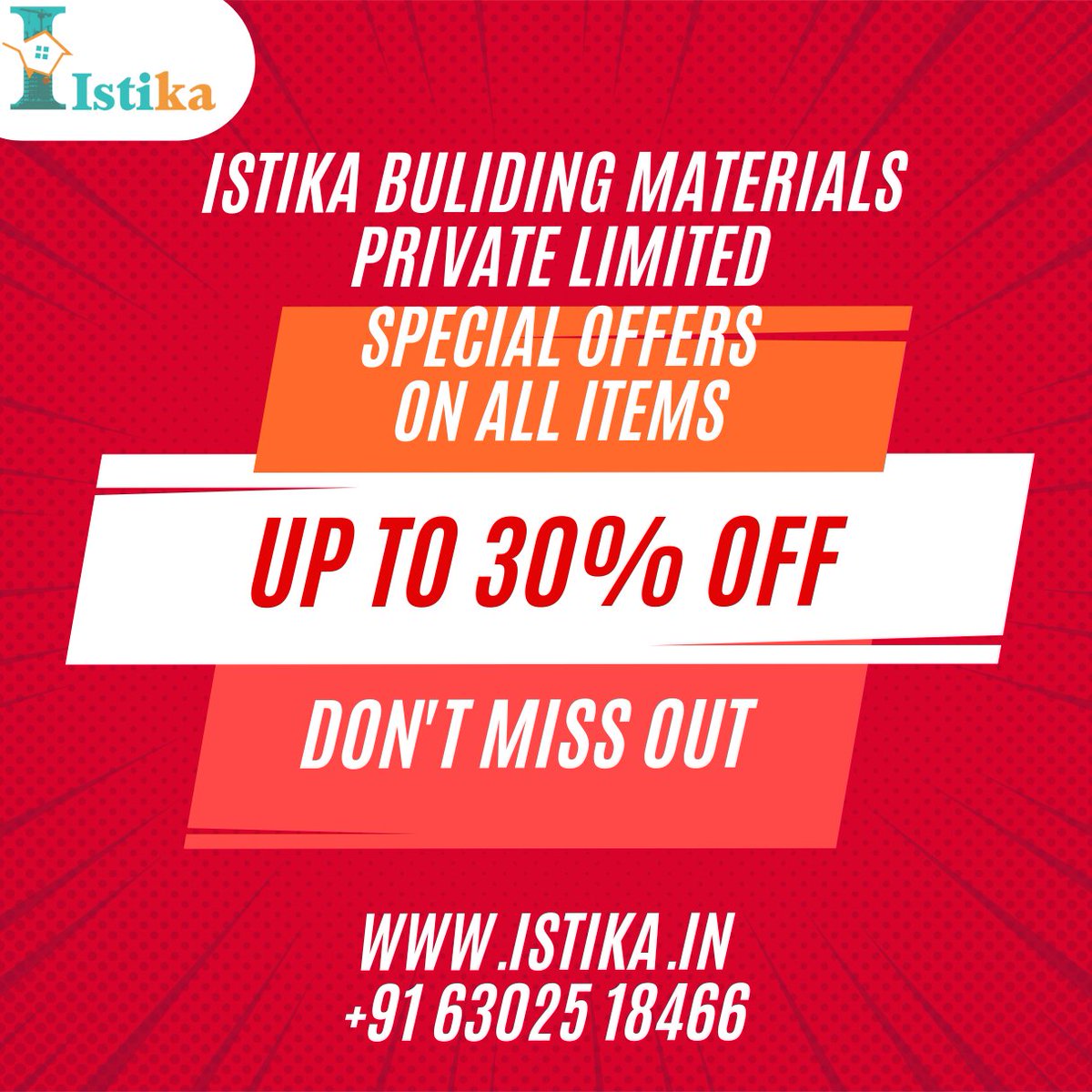 Istika_India's tweet image. Quality Cement, Sand, Aggregates, TMTbars, Redbricks  = Quality Construction. Discover Lowest Prices Online only @ Istika Building Materials Online Store.

#istikabuildingmaterials #robosand #sand #Msand #buildingmaterials #dust #buildingmaterials #building #onlinemarketing