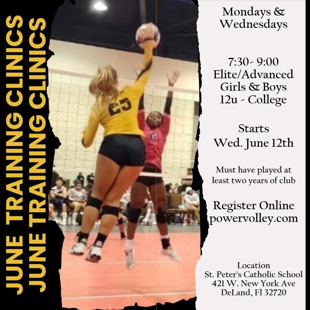 power_vball's tweet photo. SHARE 🏐 LIKE 🏐 TAG

Our June Elite training Clinics start this Wednesday.  Four training dates Monday &amp; Wednesdays. 

Click on link below to register. Open to any  Girl or Boy 12u - College Level. 

Bring a friend. 

#training #volleyball #power #elite 

https://t.co/qhFtQV13NK https://t.co/E3nxJfgapG