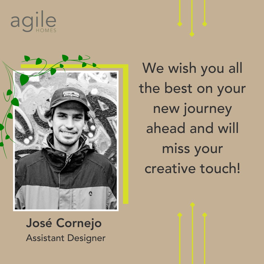 Best wishes to José Cornejo as he leaves Agile to embark on new endeavours!

Jose's design work has helped shape our affordable, innovative, sustainable homes. 

Thank you Jose! And keep in touch!.