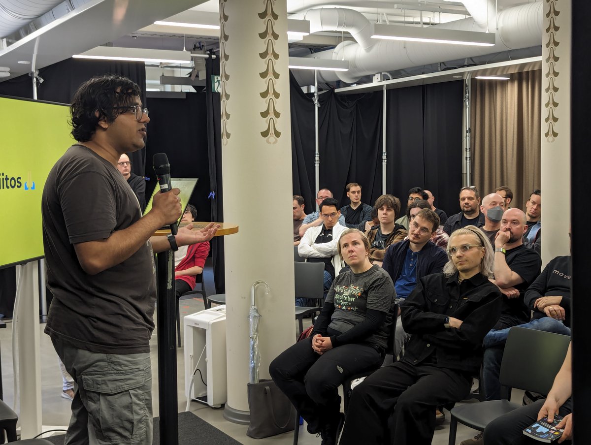 helsinkijs's tweet photo. We had a great event at @MariaZeroOne last night with speakers from @TC39. Thanks to @Eemeli_Aro for putting the program together, @ryzokuken, @smooshMap &amp; @jkup for the talks and @mutru from @SwarmiaHQ for sponsoring! https://t.co/xk8cF4M2Rd