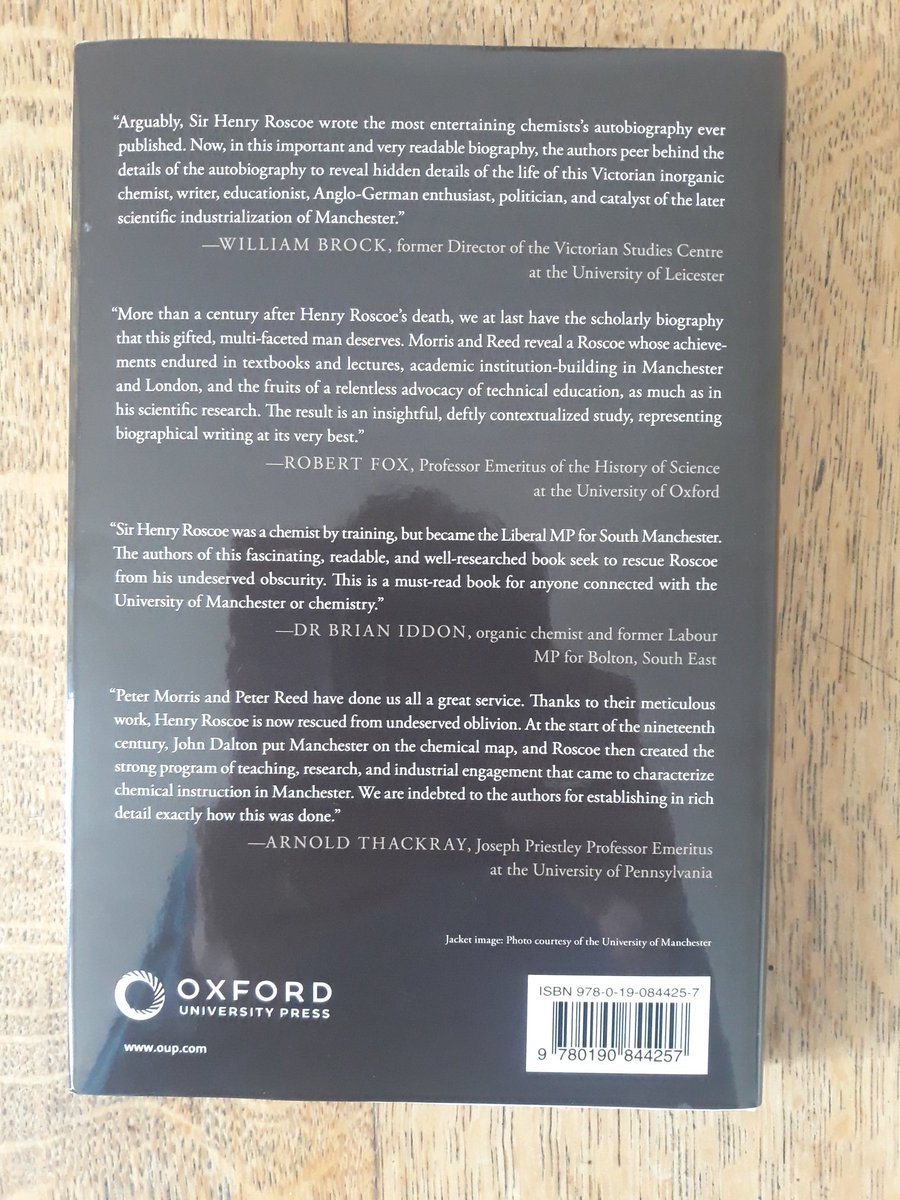 Just received my early copy of the new Henry Roscoe biography by Peter Morris and Peter Reed, which I enjoyed reading in  draft. Available from OUP.
