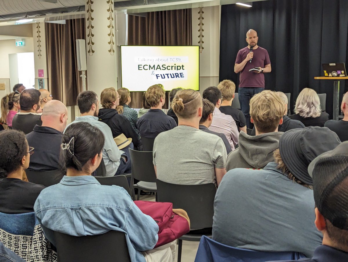 HelsinkiJS (@helsinkijs) on Twitter photo We had a great event at <a href="/MariaZeroOne/">Maria 01</a> last night with speakers from <a href="/TC39/">TC39</a>. Thanks to <a href="/Eemeli_Aro/">Eemeli Aro</a> for putting the program together, <a href="/ryzokuken/">Ujjwal Sharma</a>, <a href="/smooshMap/">Michael Ficarra</a> & <a href="/jkup/">Jon Kuperman</a> for the talks and <a href="/mutru/">Otto Hilska</a> from <a href="/SwarmiaHQ/">Swarmia</a> for sponsoring! We had a great event at <a href="/MariaZeroOne/">Maria 01</a> last night with speakers from <a href="/TC39/">TC39</a>. Thanks to <a href="/Eemeli_Aro/">Eemeli Aro</a> for putting the program together, <a href="/ryzokuken/">Ujjwal Sharma</a>, <a href="/smooshMap/">Michael Ficarra</a> & <a href="/jkup/">Jon Kuperman</a> for the talks and <a href="/mutru/">Otto Hilska</a> from <a href="/SwarmiaHQ/">Swarmia</a> for sponsoring!
