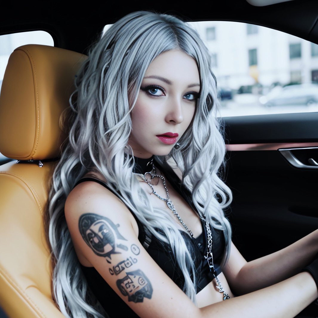 Do you drive a car? 🛞

#aiart #aigirl #aigirlfriend #aimodel #aimodeling #altmodel #blondehair #metalhead #metalgirl #driving