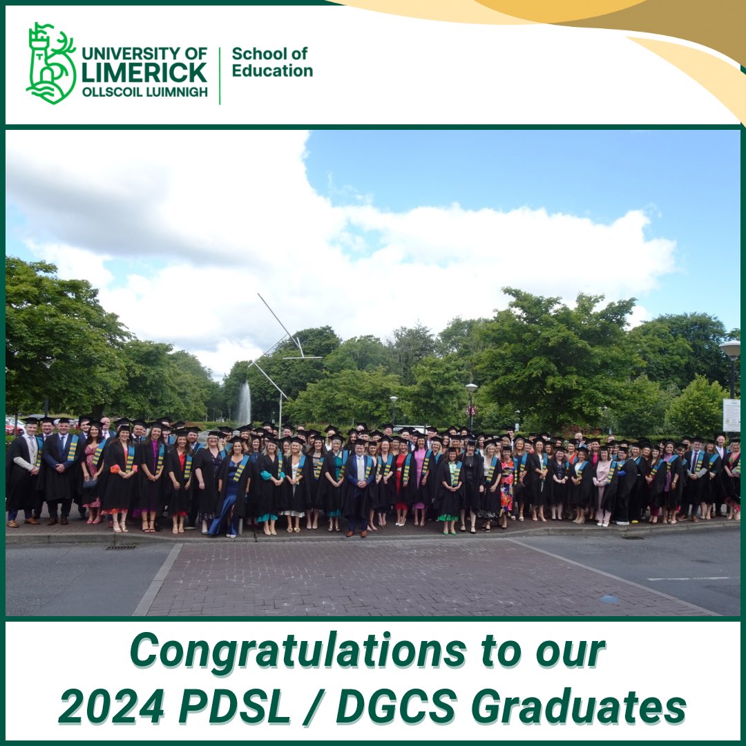 Congratulations to all of our PDSL/DGCS graduates today in sunny Limerick ☀️🎓

#PDSL #EdChatIE #Oide