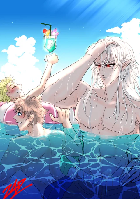 #暑いのでひやっとする絵を貼る今日は暑かったー段々夏感出て来たな!夏イラスト再掲でーす! 