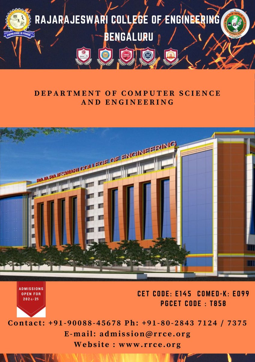 rrceblr's tweet image. #RRCE, #CSE
#Computer_Science_and_Engineering, Course with better Career opportunities in Leading IT companies globally.
#Admission_Open_2024_25
#RajaRajeswari_College_of_Engineering, Ramohalli Cross, Mysore Road, Bengaluru,
Contact: 9008845678
Know more: rrce.org/engineering-co…