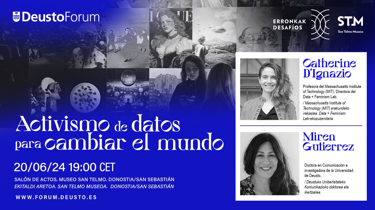 Nuevo @DeustoForum con Catherine D’Ignazio (<a href="/kanarinka/">Catherine D'Ignazio @kanarinka.bsky.social</a>): “Activismo de datos para cambiar el mundo” en <a href="/santelmomuseoa/">San Telmo Museoa</a> agenda.deusto.es/es/deustoforum…