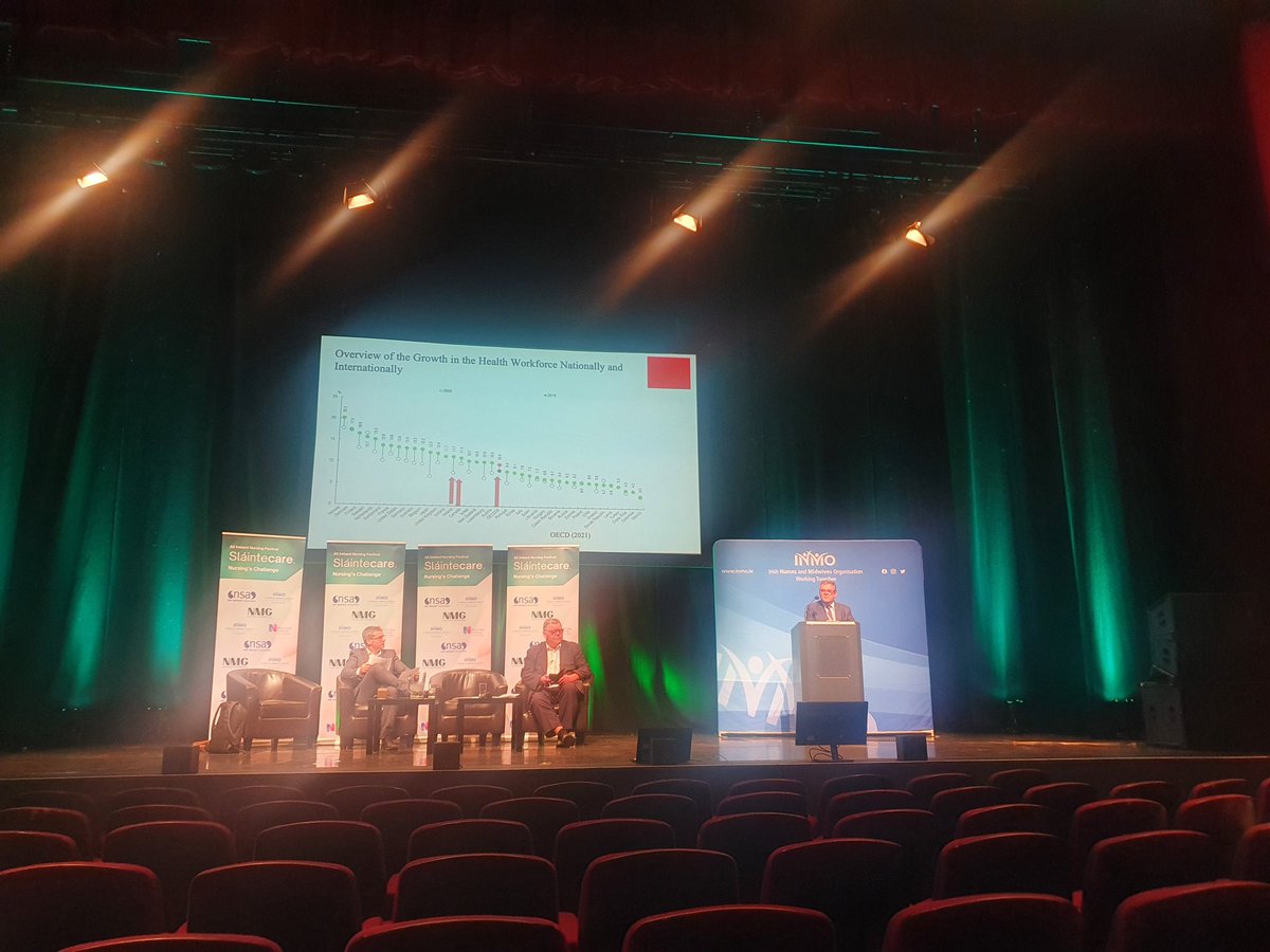 Prof Jonathan Drennan, UCD presenting insightful data on safe staffing in the workforce development  session at the All Ireland Nursing Festival Slaintecare Nursing's Challenge. @JdaDrennan