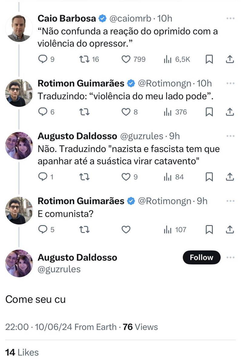 caiomrb's tweet photo. É para ler interações assim que a gente paga internet. https://t.co/ASwkGNCsaV