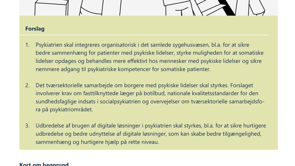 Den vigtigste anbefaling fra kommissionen, hvis man kærer sig for mennesker med psykisk sygdom 👏🏻

At samle somatik og psykiatri er essentielt for at bekæmpe overdødeligheden blandt mennesker med psykisk sygdom. En stor i dag 🧠🫀#dkpol #sundpol