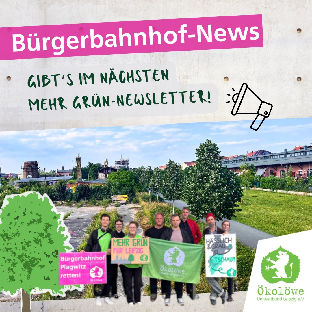 Oekoloewe's tweet photo. Fast hätten wir den #BürgerbahnhofPlagwitz an den #Bauboom verloren. Jetzt feiern wir einen wichtigen Zwischenerfolg. Die ganze Geschichte erfährst du am Donnerstag im Mehr Grün-Newsletter 👉 https://t.co/BI2tywt0nC https://t.co/9PLQCMbmfO