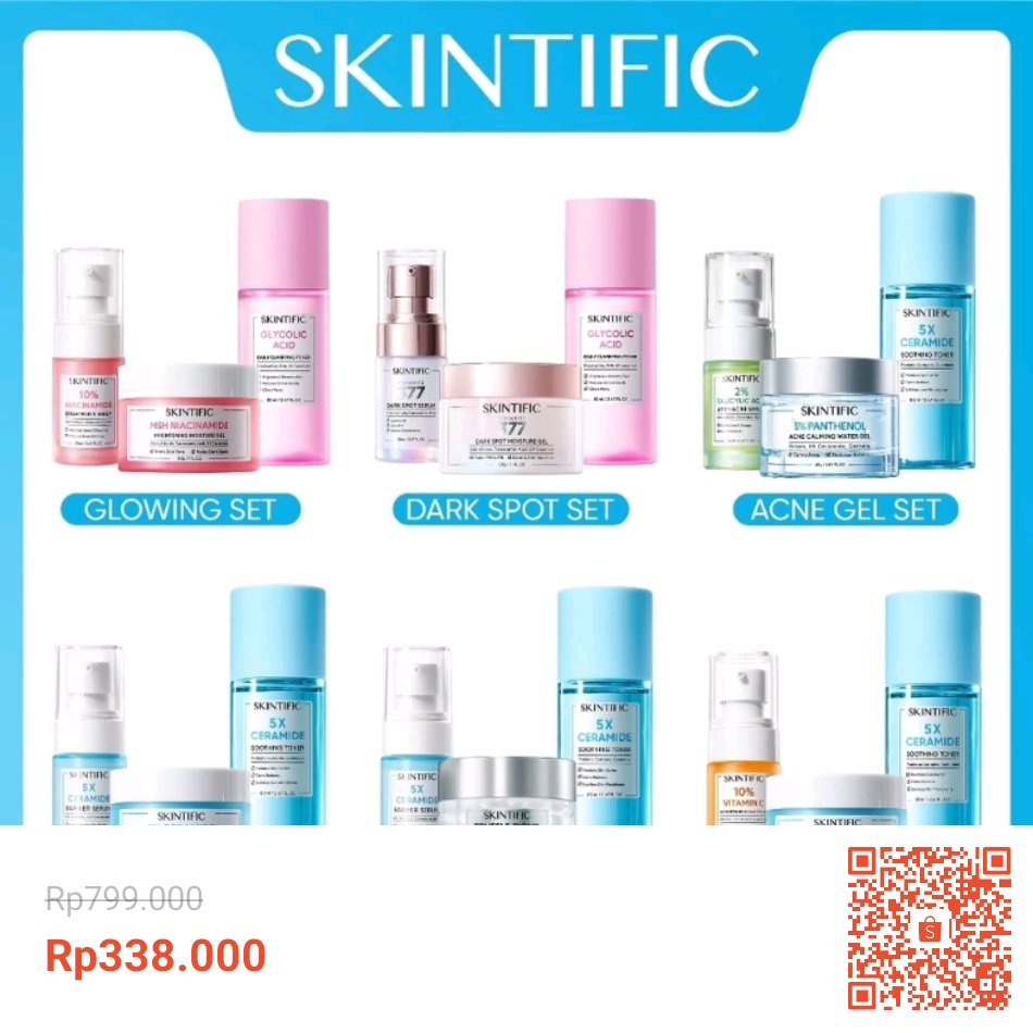 afiflm14's tweet photo. Temukan dan dapatkan SKINTIFIC-3pcs Paket-Skincare Set | Serum Moisturizer Gel Toner Sunscreen Cleansing Mouss Facial Wash Day Night Cream Acner Glowing Barrie Anti-Aging Exfoliating Brightening Whitening (Rp338.000 di Shopee sekarang juga!) https://t.co/cXxWJcyVnx #ShopeeID https://t.co/rZt5KTHXNa