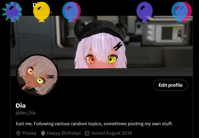 des_Dia's tweet photo. It's this time again. But it's different...

I preferred old ascending balloons. Unless X broke something with the animations. Kinda weird to see all stuck in the top. Oh well.

Also had break in posting, will diafinitely (pun intended) catch up. https://t.co/NIa1kvY87i