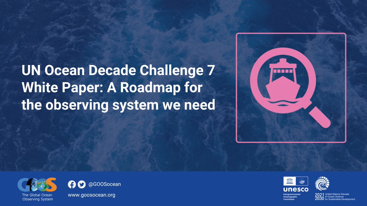 The Global Ocean Observing System (GOOS) (@goosocean) on Twitter photo 📃The <a href="/UNOceanDecade/">UN Ocean Decade</a> White Paper on Challenge 7: "Expand the global ocean observing system" has been published!
Discover the key recommendations in our latest news article ➡ bit.ly/45o33si
Access all ten of the #Vision2030 White Papers ➡ bit.ly/45i0nMw 📃The <a href="/UNOceanDecade/">UN Ocean Decade</a> White Paper on Challenge 7: "Expand the global ocean observing system" has been published!
Discover the key recommendations in our latest news article ➡ bit.ly/45o33si
Access all ten of the #Vision2030 White Papers ➡ bit.ly/45i0nMw