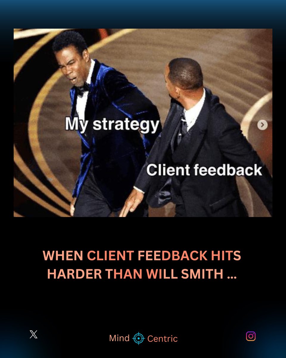 mindccentric's tweet photo. WHEN CLIENT FEEDBACK HITS HARDER THAN WILL SMITH …
🥲

#marketing #client #feedback https://t.co/0PvUOlSTRx
