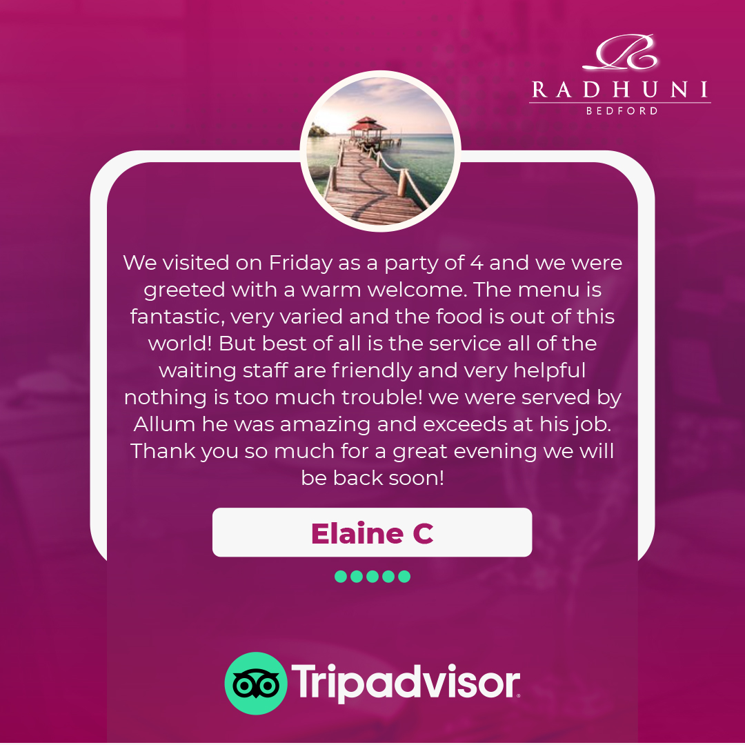 Thank you for your kind words! 😍

Your satisfaction is our priority, and we're thrilled to hear we exceeded your expectations. Looking forward to your next visit!
-
-
#foodreview #restaurantreview #radhunirestaurant #radhuni #radhunibedford #indianrestaurant #indiancuisine